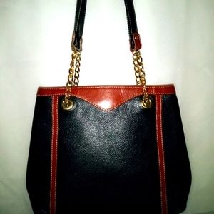Vintage Bally Leather Weave Purse- Black with Gold Hardware